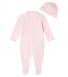 Детский комплект из хлопкового боди и шапочки Baby GG Gucci Kids, Baby Pink/Mix