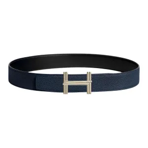 HERMES Ремень мужской из телячьей кожи Black Blue 3,8 см