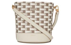 TPU Сумка-ведро через плечо, Женская Серая и Костяного Белого Цвета BALLY