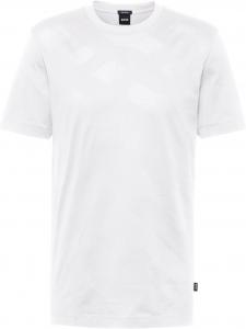 Мужская футболка Hugo Boss Tiburt 355, черная, с жаккардовым логотипом, коротким рукавом и круглым вырезом, White