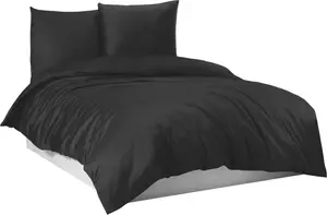 Комплект постельного белья, пододеяльник, хлопок, 135x200, 155x220, 200x200, 200x220, Размер: 155 x 220 см, Дизайн: Черный, Однотонный Mixibaby