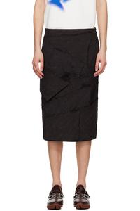 Юбка миди с необработанным краем Ader Error, черный