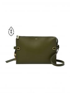 Женская сумка через плечо Fossil, искусственная кожа, оливковый цвет, отделение для смартфона, ZB1697376