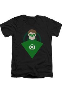 DC Comics Simple Gl короткий рукав взрослый V-образный вырез премиум хлопковая футболка / футболка Gildan, черный