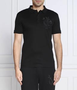 Поло мужское Boss Green с вышивкой, черный