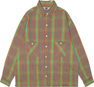 Рубашка Saint Michael Denim Tears Flannel 'Green/Red', зеленый