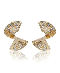 Серьги с веерным кристаллом Bcbgeneration, gold/clear