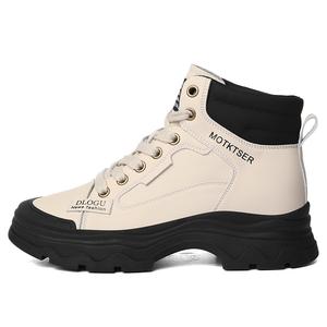 Ботинок Мартин Короткий 5см Женский Золотистый Шёлковый Кролик, Молочный Улун