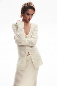 Кардиган из смеси мохера с пайетками H&M, бежевый