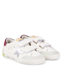 Кожаные кроссовки Old School Golden Goose Kids, White/Ice/Silver/Kenya