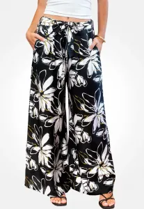 Широкие брюки с цветочным принтом Cupshe, Black White
