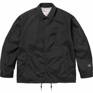 Куртка x champion coacches jacket 'black white' Supreme, черный