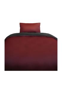 Однотонная двусторонняя постельное бельё 100% хлопок сатин на молнии Cofi, бордовый/антрацит 135 x 200 см