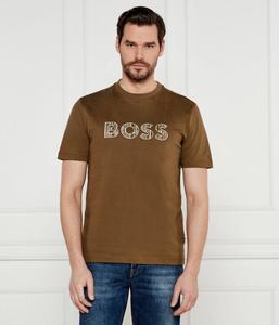 Футболка te_logotexture Slim fit Boss Orange, хаки