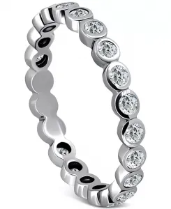 Кольцо Eternity с безелем из кубического циркония, эксклюзивно в Macy's Giani Bernini, silver