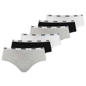 Трусы Puma Panty 6er Pack, цвет Grau/Weiß/Schwarz
