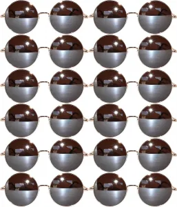 12 круглых ретро-винтажных солнцезащитных очков с металлической оправой, цветными и зеркальными линзами, большими и маленькими линзами, 43mm Gold/Mirror