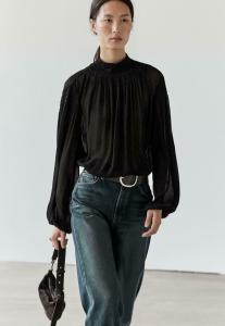 Блуза Massimo Dutti FLOWING WITH DETAIL, Black