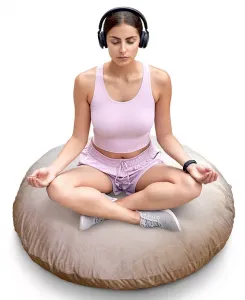 Очень большая круглая напольная декоративная подушка, 32 x 32 дюйма Cheer Collection, taupe