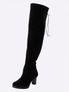 черные сапоги выше колена sheego