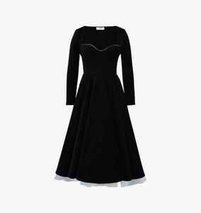 Платье миди из бархатного тюля House Of Cb, черный