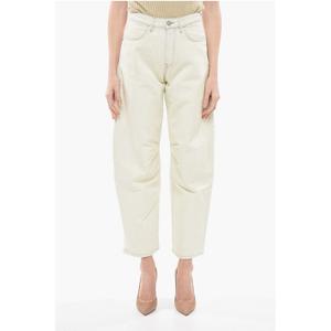 Джинсы прямого кроя из выбеленной ткани Palm Angels, Beige