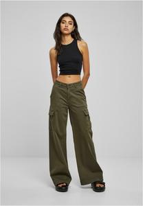 Брюки с боковыми карманами Wide Leg Twill Urban Classics, оливковый