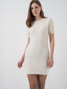 Bigdart Вязаное платье в цвете Natural White