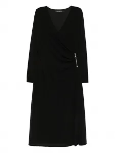 Платье с запахом и молнией KARL LAGERFELD, черный