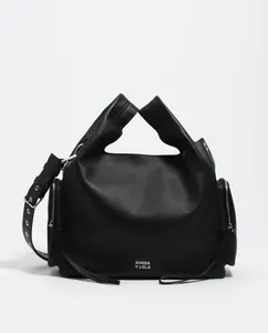 Черная кожаная сумка через плечо Bimba y Lola