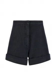 Джинсовые шорты с эффектом и отворотами от mxmcalca MAX MARA, синий