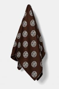 Шелковый шарф Medallion Tory Burch, коричневый