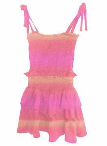 Платье для девочки с омбре и сборками в розовом цвете Tweenstyle