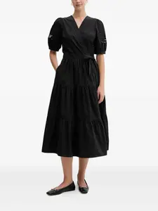 Ярусное платье миди с кружевом Dkny, черный