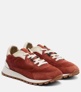 Замшевые кроссовки Monili Brunello Cucinelli, Fired Brick
