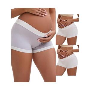 3 пачки женских низких трусиков-шорт для беременных под живот Inspire Chic, White Purple