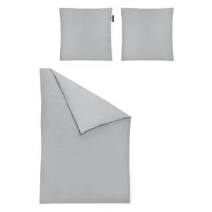 Постельное белье Irisette "Carla в качестве сатина Mako, 100% хлопок, постельное белье и наволочка на молнии, просты в уходе, 100% хлопок, с шелковистым блеском, можно использовать круглый год" (3 шт.), цвет silberfarben