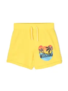 Спортивные шорты с принтом Moschino Kids, желтый