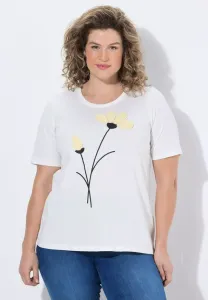 Футболка с принтом blüten rundhals halbarm Ulla Popken, Off-White