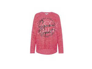 Soccx женский флисовый свитер с блестящим принтом, красный