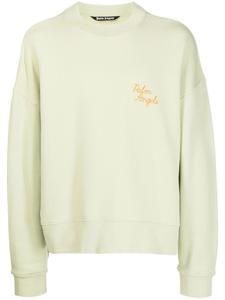 Palm Angels толстовка с вышитым логотипом, зеленый