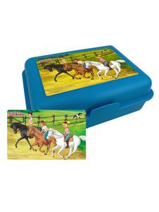 Bibi und Tina Ланчбокс Bibi and Tina с разделителем - лошади в синем цвете
