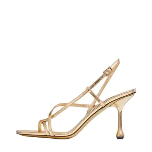 ETANA 80 Одноластовая сандалия 8 см Женская Золотая Jimmy Choo