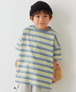 Детская футболка с коротким рукавом в полоску, 100% хлопок, немнущаяся, свободного кроя, весна/лето 2026 Devirock, цвет 011-D Saxophone-Yellow