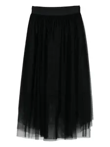 Юбка миди с тюлем Peserico, черный