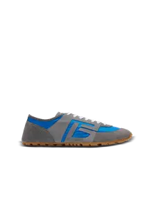 Кроссовки Racer 45 из замши и нейлона Balmain, синий/желтый/коричневый