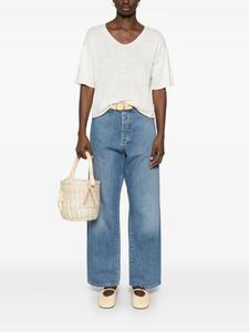 Джинсы прямого кроя с поясом Plan C, синий