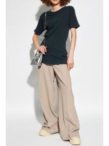 Maison Margiela хлопковая футболка в рубчик, зеленый