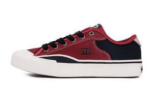 Холщовые кеды унисекс с низким верхом красного/черного цвета Sew By Sou