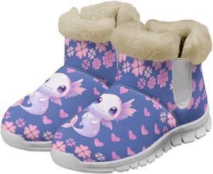 Женские зимние ботинки на снег Теплые пушистые для походов и бега Ботильоны слипоны Мягкие Нескользящие Легкие ботинки для ходьбы для женщин размер US 6-12 Fuxowvby, Salamander